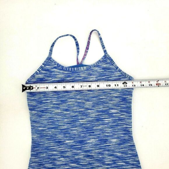 Ivivva Girls Lululemon Blue Tank Top with Shelf Bra Gym Class Workout Size 12 - Picture 7 of 11